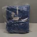 Cozy Bliss Faux Fur Throw Blanket for Couch, Cozy Warm Plush Striped Blanket for Sofa Bedroom Living Room, 50 * 60 Inches Navy Blue