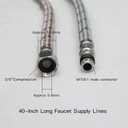 40-Inch Long Faucet Connector, 2Pcs Faucet Supply Lines, Kitchen Sink Toilet Hose Braided Stainless Steel Supply Hose 3/8" Female Compression Thread x M10 Male Connector (1 Pair)