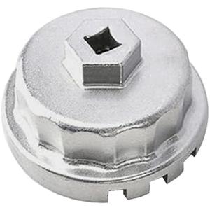 GAOLAOSY Oil Filter Wrench, 14 Flute Heavy Duty Oil Filter Cap Remover for 2.5-5.7L Engine, Universal Automotive Repair Socket Tool for Most Vehicle Models (Silver)
