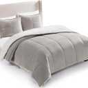 UGG Blissful Queen Comforter Set with 2 Pillow Shams, Reversible Quilted Bed Comforter, Ultra Warm Winter Bed Set, Down Alternative Bedding, Full/Queen Size, Seal Grey