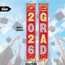 4 x OHOME Graduation Decorations 2026 - Red Gold Congrats Grad Porch Banner for Graduation Party Decorations - Class of 2026 - Party Favors Supplies Backdrop Yard Signs Decor (Red)