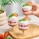 Mini Plastic Dessert Cups with Spoons 200 Pcs | Serves 100 | 5 OZ Square and 5 OZ Goblet Dessert Shooters | Small Party Serving Cups for Parfait, Appetizers, Dessert Shot Glasses Set