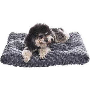 Amazon Basics Cat and Dog Bed and Crate Pad, Machine Washable, Indoor, 23 x 18 x 2.5 inches, Gray