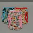 Leekalos Reusable Washable Dog Diapers Female (3 Pack) - Highly Absorbent Doggie Diapers - Size Adjustable Puppy Diapers for Dog Period Panties (Small, Flora) (Small (Newborn-10.5" Waist), Flora(Gray Lining))