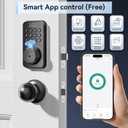 Ulecoce Fingerprint Keypad Deadbolt with Handle Set, Keyless Entry Door Lock, Door Locks for Front Door Lock Set, App Control, Auto Locking, Easy to Install, Matte Black