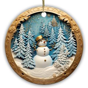 2 x 2025 Christmas Ornament – 3D Snowman Ornament, Festive Holiday Tree Decoration, Cute Winter Frosty Keepsake Gift