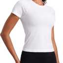 CRZ YOGA Seamless Short Sleeve Shirts for Women Breathable Running Workout Tops Athletic Gym Yoga Basic T-Shirts (Medium)