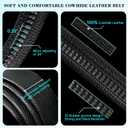 Men's Belt,Leather Ratchet Dress Belts with Sliding Adjustable Belts Dress Casual Jeans Comfort Trim to Fit