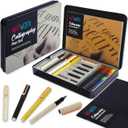 Artworx Calligraphy Pens Set - Introductory Caligraphy Writing & Hand Lettering Kit - Includes Instructions, Guide Book and Practice Book - Calligraphy Set For Beginners
