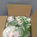 Yastouay 4 Bouquets Peonies Artificial Flowers, Mixed Pink & White Fake Peonies with Large Bloom, Silk Peony Flowers Faux Peony Bouquet for Wedding Centerpieces, Table, Vase & Home Decor