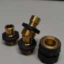 Camco 5/8" Brass and Steel Quick Hose Disconnect - Connect and Disconnect Between Multiple Hose Attachments | Automatic Shut-Off When Disconnected | 1 Female & 3 Male Fittings - 4 Count - (20136)