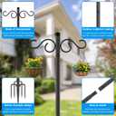 NUERPO Adjustable Shepherd Hooks for Outdoor, 2 Pack 80 Inch 5 Prong Base Bird Two Sided Feeder Poles, Heavy Duty Shepherds Hook, Suitable for Garden in Hanging Flower Basket, Lantern, Bird Nests