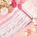 Kosiz 8 Rolls Pink Baby Shower Ribbon 7/8 Inch It's a Girl Ribbon Rose Flower Print Grosgrain Ribbons for Diaper Cake Gift Wrapping Wreath Bow DIY Craft Gender Revel Party Decor, 40 Yard Total