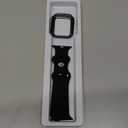 Compatible for Apple Watch Bands 40mm 41mm 44mm 45mm 42mm 46mm with Screen Protector Case Women, Silicone Strap Bling Diamond Protective Cover Tempered Glass for iWatch Series 10 9 8 7 6 5 4 3 11 SE