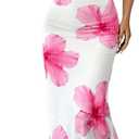Milumia Women's Summer Floral Long Cami Dress Spaghetti Strap Sleeveless Beach Bodycon Maxi Dress (Medium, Pink)