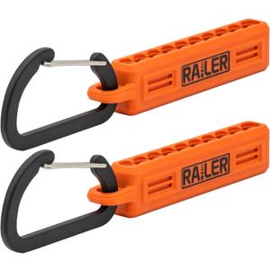 Screwdriver Bit Holder Storage Organizer  Railer 10-Hole Orange Bit Holder with Carabiner - 2 Pack