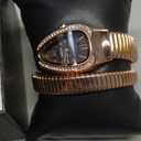 Gosasa Snake Bracelet Watch for Women, Elegant Bangle Wrist Watch with Flexible Wrap Strap Design, Fashion Jewelry Style Quartz Watch, Adjustable Cuff Watch for Dress & Gift (Rose Black)