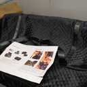 Dog Car Seat for Large Dogs up to 60 lbs or 2 Small Dogs with 4" Memory Foam, Back Seat Medium Pet Booster Seat with Triple Safety Belts, Adjustable Leashes, Detachable/Washable (Dark Black, Large)