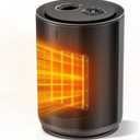 Portable Ceramic Space Heater w/Thermostat, 1500W Indoor Electric Mini Heater Fan with Overheat & Tip-Over Protection, PTC Ceramic Fast Safety Heat for Office Room Dorm Desk (XB-Knob Control)