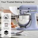 2 x Flour Funnel for KitchenAid Tilt-Head Mixer  Anti-Splash Hands-Free Attachment, Fits 4.55 Qt Models, Dishwasher-Safe Baking Tool for Dry & Wet Ingredients (White*2)