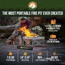 Fireside Outdoor Portable Fire Pit for Camping Fire Pit 24 Inch - Collapsible Pop Up Firepits for Outside, Portable Campfire Pits, Small Firepit for Outside, Weighs 7 lbs, Heat Shield NOT Included