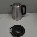 Amazon Basics Electric Stainless Steel Kettle for Tea and Coffee, BPA-Free, Fast Boiling, Auto Shut-Off, Boil-Dry Protection, 1.7 Liter, 1500W, Black and Silver (1.8 Quarts)