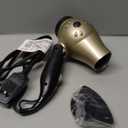 REVLON 1875W Compact Folding Handle Hair Dryer | Great for Travel (Gold/Black)