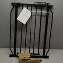 Narrow Walk Through Baby Gate 24.02-29.13 Inch Wide Auto Close Tension Black Metal Child Pet Indoor Safety Gates Pressure Mounted for Stairs& Doorways (24.02"-29.13"/61-74CM, Black)