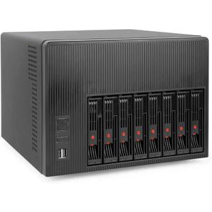 K7 8 Bay NAS Case, Computer Enclosures Compatible Micro-ATX Mini-ITX Motherboard, 3 x Fans, 8 x 2.5/3.5" Tray, Network Attached Storage Server for Home(Diskless)