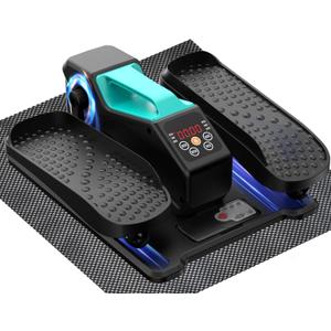 Under Desk Elliptical, Electric Leg Exerciser While Sitting for Seniors Adults, Portable Quiet Elliptical Exercise Machine, Seated Pedal Exerciser with Remote Control, 12 Adjustable Speeds (Blue)