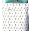 Jay Franco Bluey & Bingo (4 Piece Toddler) Bedding Set Includes Comforter, Sheets & Pillowcase, Super Soft Fade Resistant Microfiber, Official Licensed Toddler Bed Set for Boys and Girls, Blue