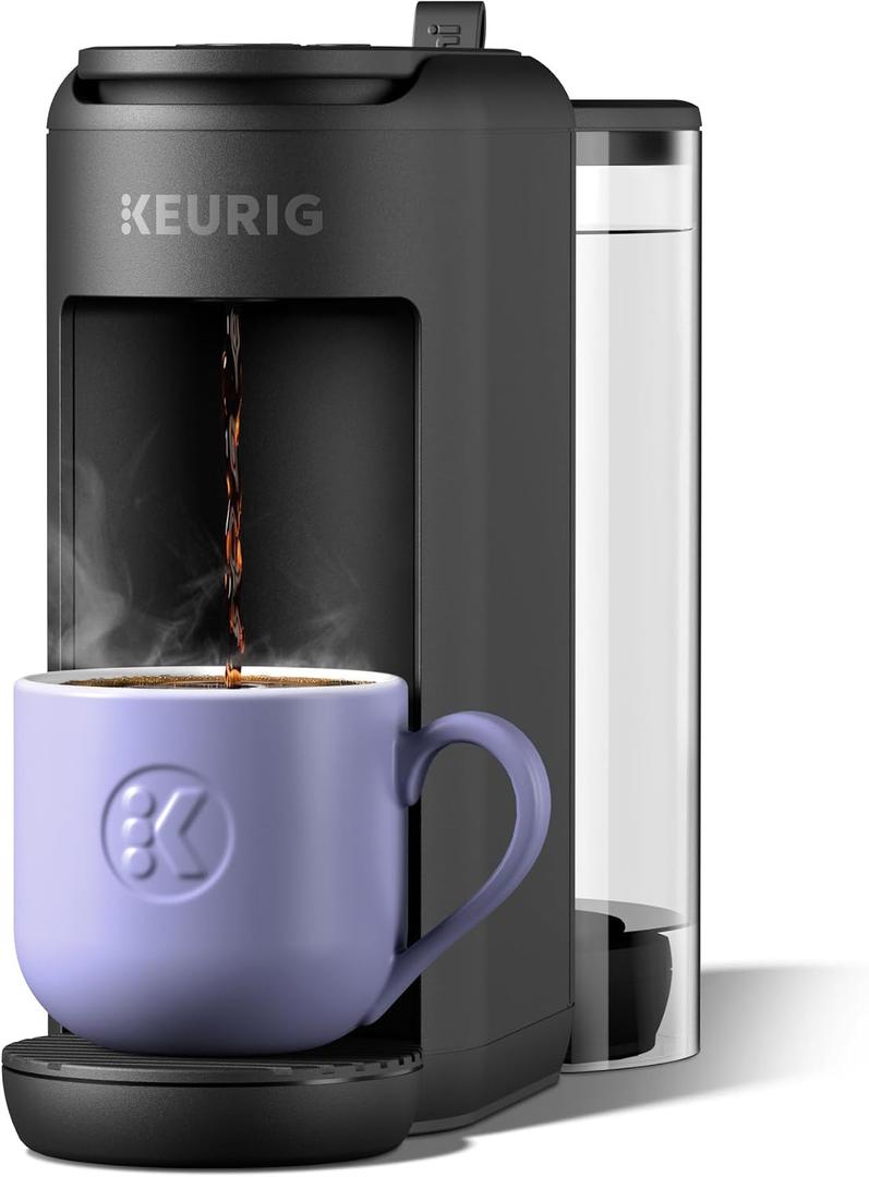 Keurig K-Mini Mate Plus Single-Serve K-Cup Pod Coffee Maker, Compact, 3 Cup Sizes, Brew Over Ice and Strong Button Features, 50 oz Removable Reservoir, Matte Black