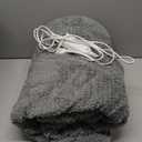 Heated Blanket Electric Blanket,Cozy Faux Rabbit Fur & Soft Flannel Warm Heater Throw Blanket with 5 Fast Heating Levels &10Hours Auto-Off Over-Heat Protection50" x 60" (Grey)