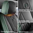 Car Seat Covers Custom Fit for Ford F150 2009-2026,Faux Leather Seat Cover Set for 2017-2026 F250 F350 F450, Accomodating Regular Cab Super Cab Super Crew Pickup Truck Cushions(BlackGreen,Full Set)