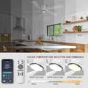 Ohniyou 52 Flush Mount Ceiling Fan with Lights, Remote & APP Control Low Profile Indoor Outdoor Ceiling Fans, Dimmable, Quiet DC Motor, Reversible, White