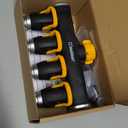 Melnor 65135AMZ 4 Way Lever Flow Through Valve Connector Bundle, Yellow, Black