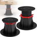 2 Pcs Adjustable Bed Frame Support Leg, Bed Frame Center Slats Heavy Support Leg, for King Bed, Sofa, Table, Furniture Cabinet Replacement Parts (4.7"-7.1")