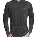 Baitium Mens Dry-Fit UPF 50+ Sun Shirt Hooded, Fishing Shirts for Men Long Sleeve, UV Sun Protection Apparel, Quick Dry Moisure Wicking Rash Guard Shirts-Charcoal- XX-Large