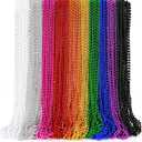 100PCS Mardi Gras Beads, Colorful Beads Necklace Toy Party Favors, 33" Bead Costume Accessories Bulk, Festival Mardi Gras Parade Throw Accessories Wedding Birthday Celebrations Decor