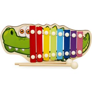 Xylophone for Toddlers, Animal Shape Wooden Baby Xylophone with 8 Scales and 2 Mallets,Colorful Kids Musical Instrument Educational Montessori Toys (Crocodile)