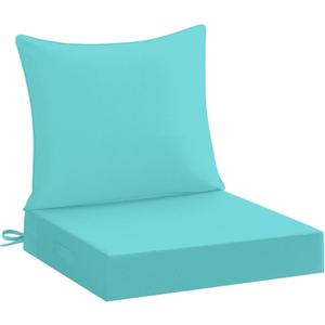 downluxe 19x19 Outdoor Chair Cushions, Waterproof Fade Resistant Patio Furniture Cushions with Handle & Removable Cover, Deep Seat Outdoor Cushions for Sofa, Couch and Patio Chairs, Teal