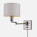 Globe Electric Anderson 1-Light Brushed Steel Plug-In or Hardwire Wall Sconce