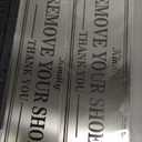 2pcs Metal Stainless Steel Remove Your Shoes Sign for Door,With Self Adhesive,9x3in(No Shoes2pcs), 3x9