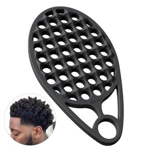 KOUPA Magic Silicone Curly Hair Brush, One Piece Twist Curl Comb for Afro Curls, Washable Hair Tool for Men Women, Black, 1 Piece