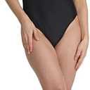 Women's Standard Shoulder Tie Wrap One Piece (Large, Black)