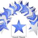 Patelai Glitter Star Garland Banner 2026 Graduation Decor 130 Feet Star Hanging Banner Twinkle Backdrop for Party Birthday Classroom Wedding Supplies(Ocean Blue, Glitter Silver)