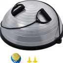 VEVOR 23-inch Half Exercise Ball Trainer, 660 lbs Capacity Balance Ball, Includes Resistance Bands and Pump, Ideal for Full Body Workouts, Yoga, and Strength Training at Home Gym, Gray