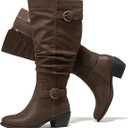Luoika Women's Extra Wide Calf Knee High Boots, Wide Width Slouchy Knee-High Boots, Size: 6