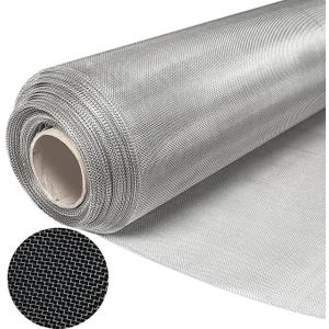 KISKIS 304 Stainless Steel Woven Wire 20 Mesh Air Vent Window Screen,Filter Mesh Roll Metal Screen Fine Mesh, Easy to Cut Sturdy for Door Patio Cover, Cage Garden,60X300CM24X118INCH