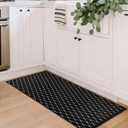 Front Porch Rug Black Boho Outdoor Rug 23.6" x 51.2" Door Mat Cotton Hand Woven Rug for Front Porch Decor Reversible Washable Welcome Layered Doormat for Farmhouse Entryway Kitchen Patio